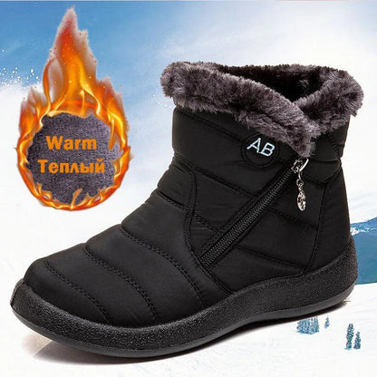 Thick Plush Snow Boots - Waterproof Winter Ankle Boots for Women - Dhavinci