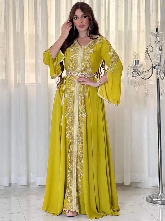 Eid Muslim Party Dress for Women Abaya Emboridery Jalabiya Morocco Dresses  Abayas Kaftan Abaya Islam Vestidos Arab Long Robe - Dhavinci