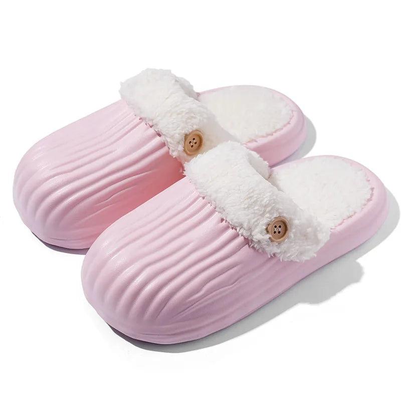 Waterproof Warm Cotton Slippers for Women | Non-Slip Indoor Slides - Dhavinci