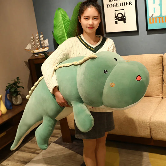 New 80CM Big Long Cute Dinosaur Plush Toy Soft Cartoon Animal Crocodile Plush Doll Boyfriend Pillow Child Girl Birthday Gift - Dhavinci