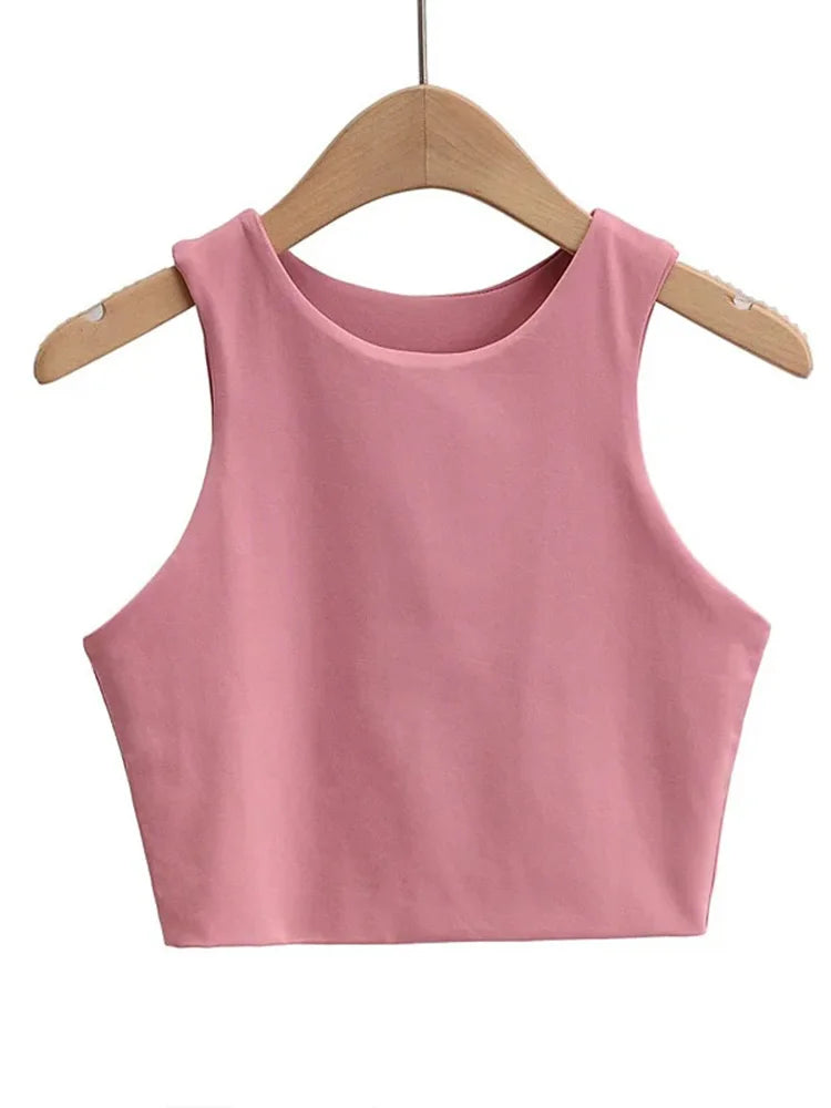 Stylish O-Neck Slim-Fit Sleeveless Summer Tank Top - Dhavinci