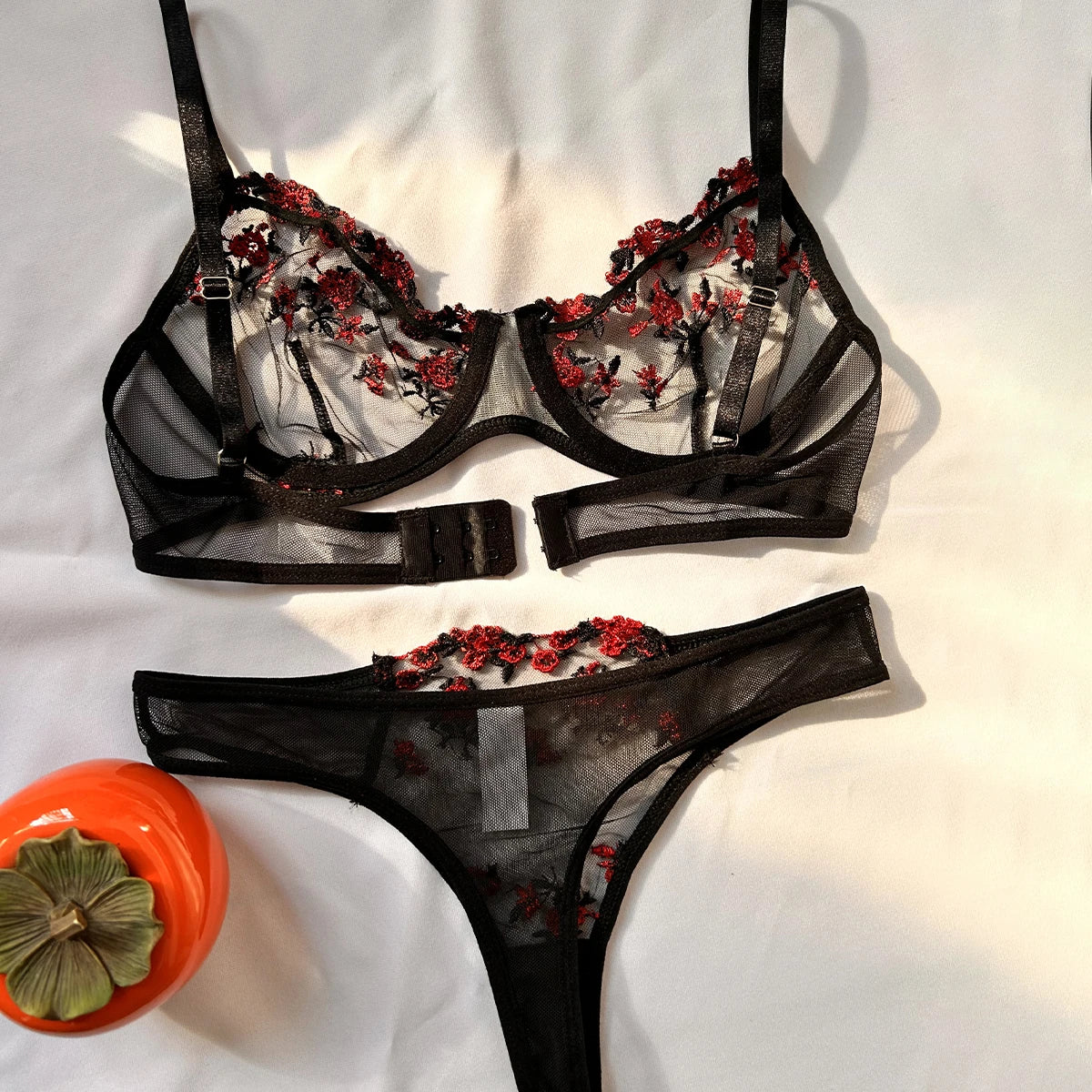 Sexy Embroidered Bra Set | Women's Push-Up Lingerie Set