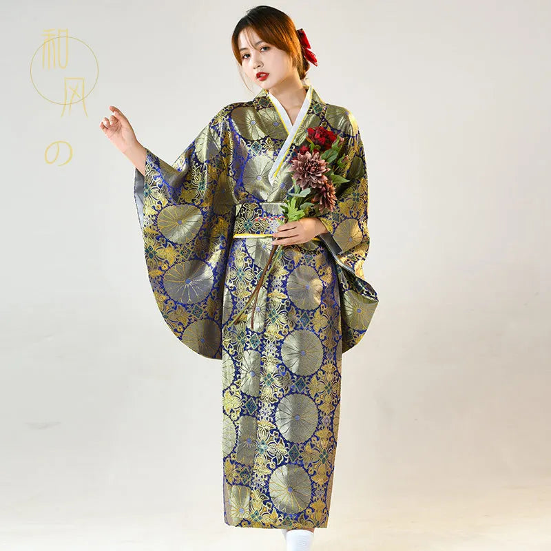 Fashion National Trends Women Sexy Kimono Yukata With Obi Novelty Evening Dress Japanese Cosplay Costume Floral One Size - Dhavinci