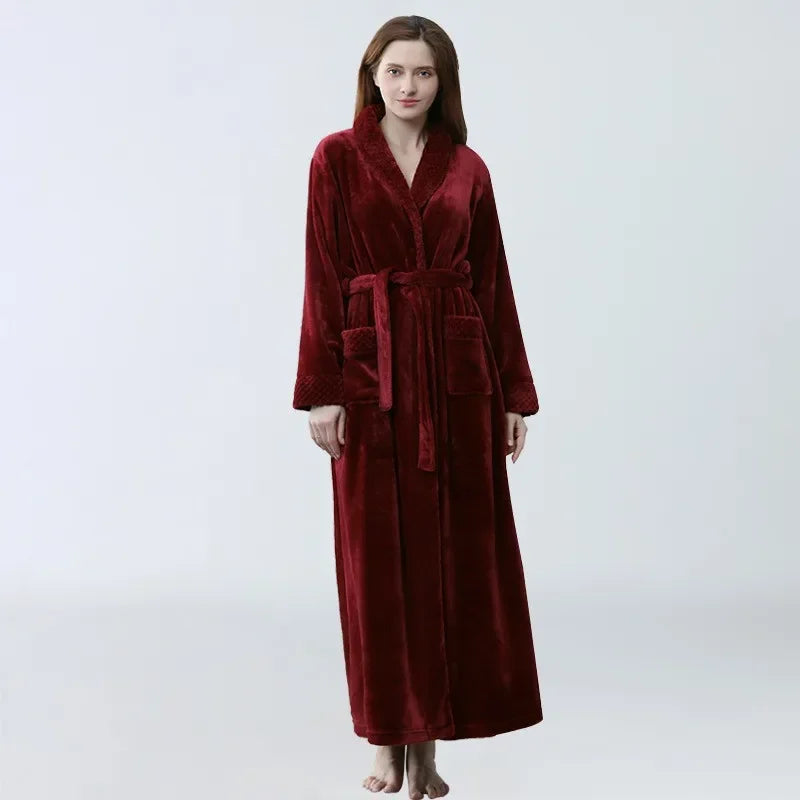 Cozy Women's Pajamas | Thickened Yukata Nightgown & Bathrobe - Dhavinci