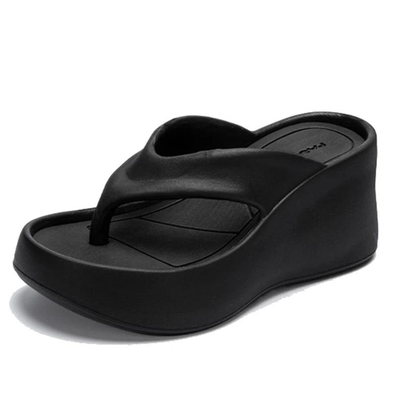 Soft Wedge Flip Flops for Women | Non-Slip Platform Sandals - Dhavinci