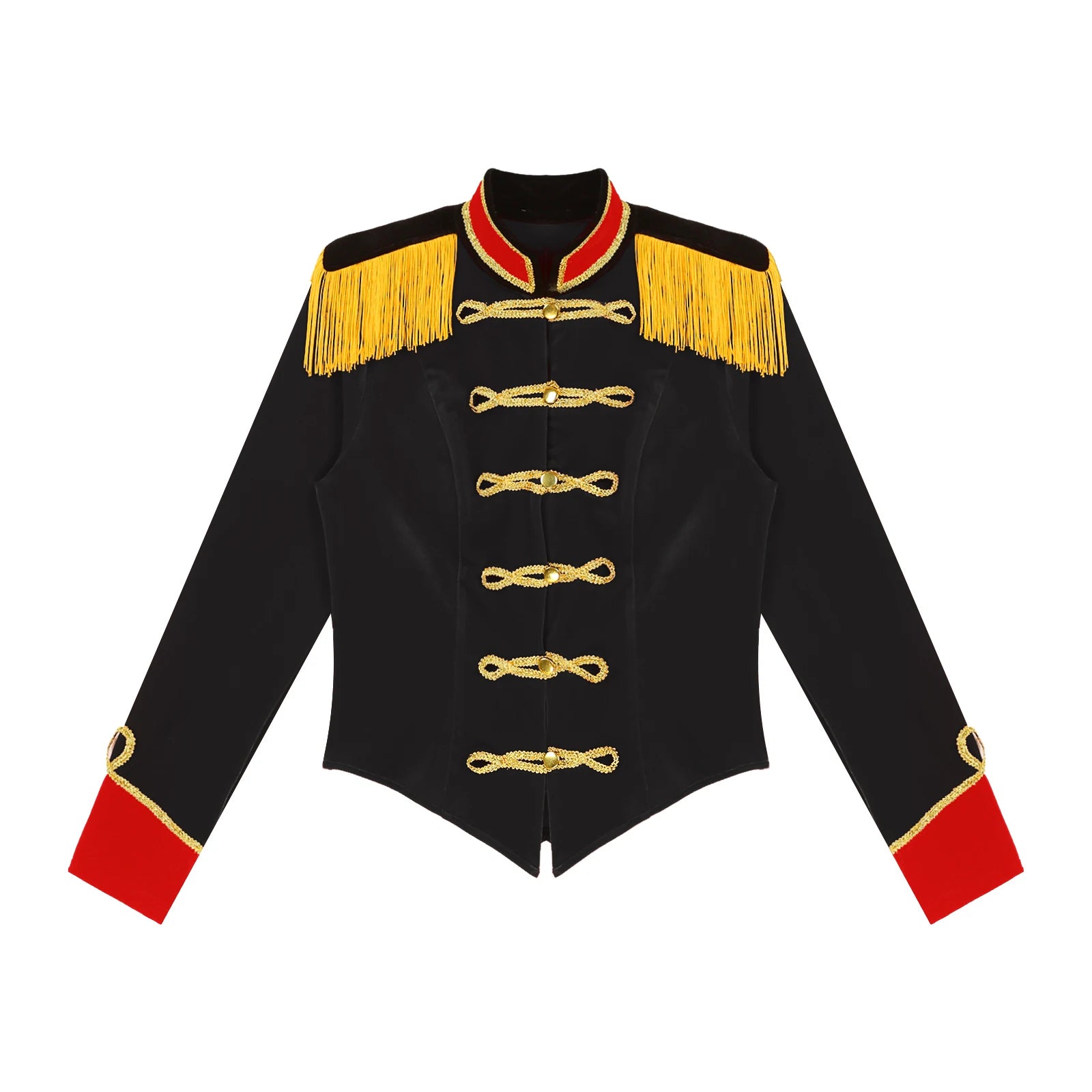 Women Halloween Circus Ringmaster Cosplay Costume Long Sleeve Stand Collar Velvet Jacket Coat for Theme Party Festival Roleplay - Dhavinci