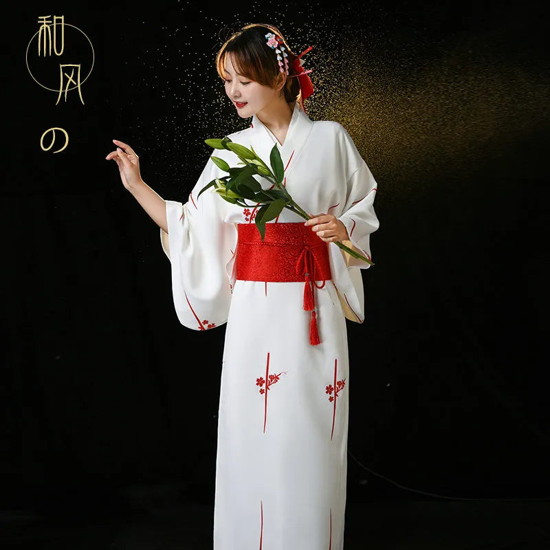 Fashion National Trends Women Sexy Kimono Yukata With Obi Novelty Evening Dress Japanese Cosplay Costume Floral One Size - Dhavinci