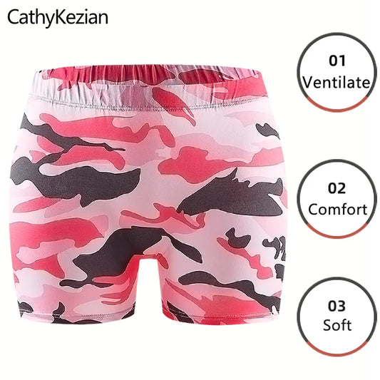 Women Shorts Sleep Bottoms Pajamas Boxers Pink S M L Letter Printing Painted Design Casual Sports Fitness Sleep Soft Breathable - Dhavinci