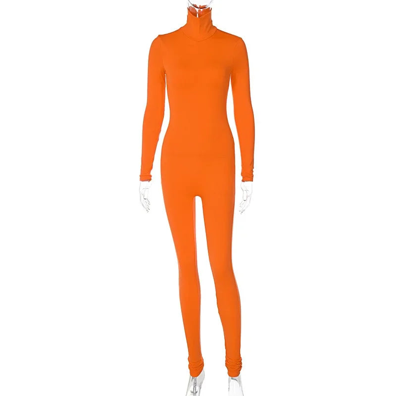 Turtleneck Skinny Jumpsuit | Women’s Stretchy One-Piece Suit