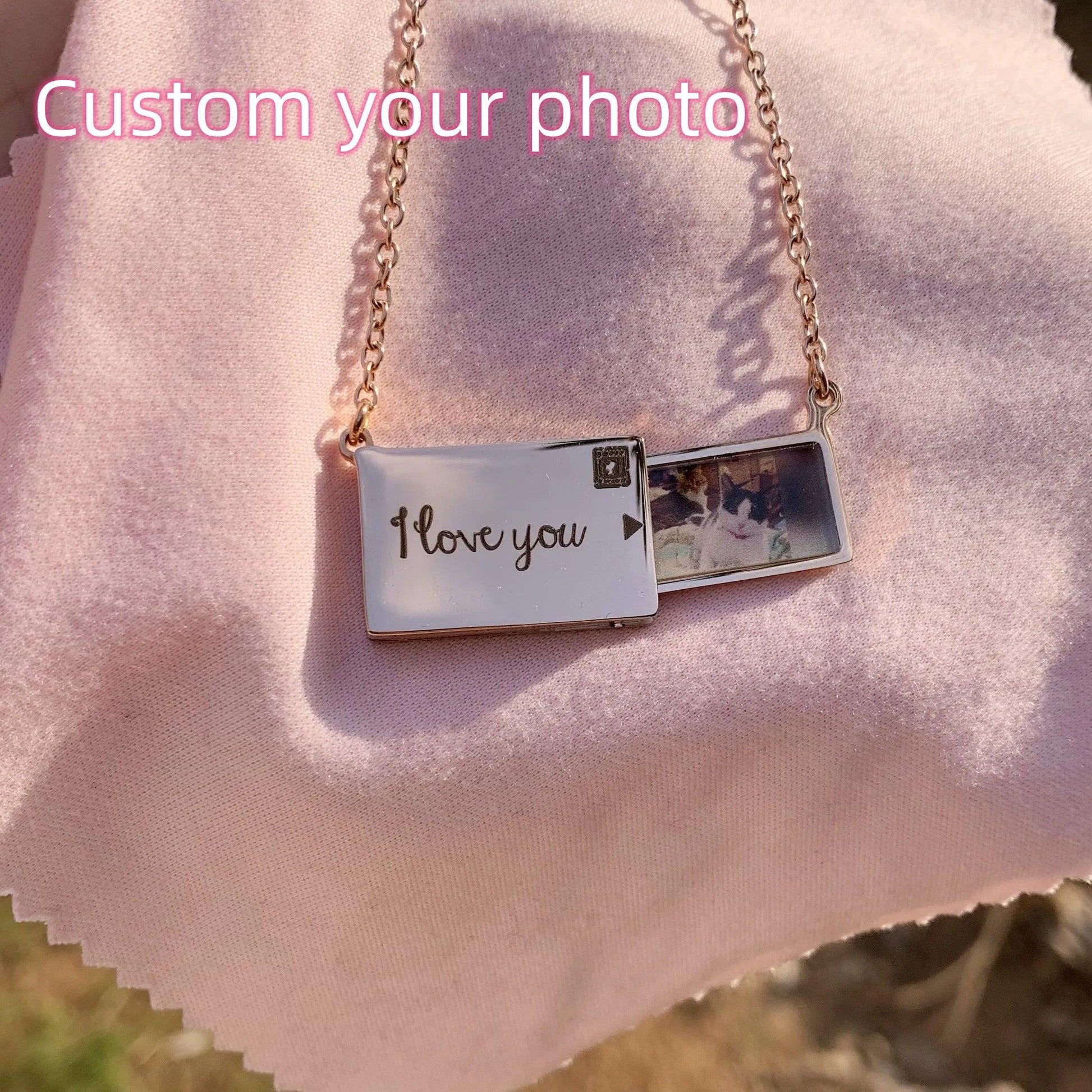 Custom Envelope Necklace | Personalized Photo & Name Pendant - Dhavinci