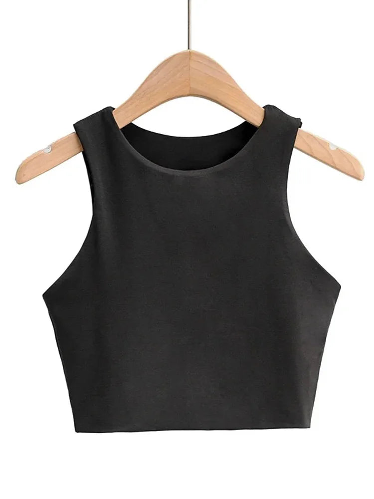 Stylish O-Neck Slim-Fit Sleeveless Summer Tank Top - Dhavinci