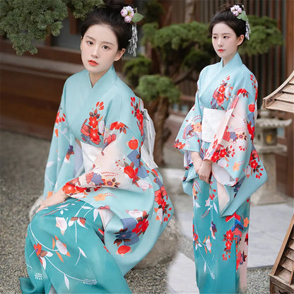 Kimono Women Japanese Traditional Yukata Haori Kimonos Cosplay Blouse Gown Female Summer Fashion Photography Clothes Party Dress - Dhavinci