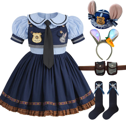 Zoo Rabbit Judy Cosplay Costume | Police Woman Halloween Dress - Dhavinci