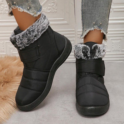 Waterproof Faux Fur Snow Boots - Warm Winter Ankle Boots for Women - Dhavinci