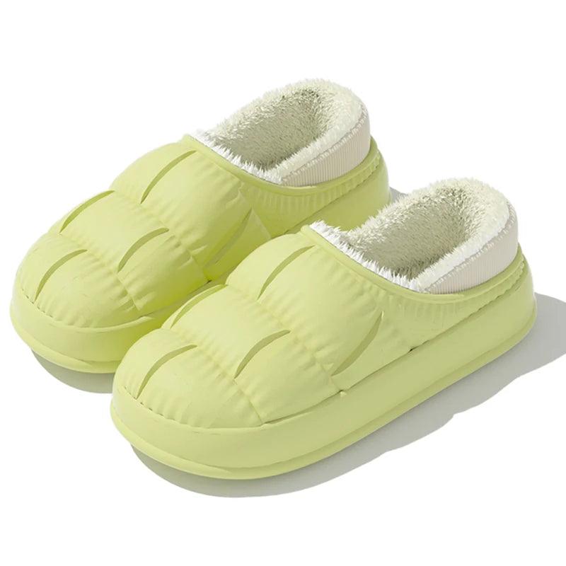 Waterproof Non-Slip Winter Slippers for Women | Warm Plush Platform - Dhavinci