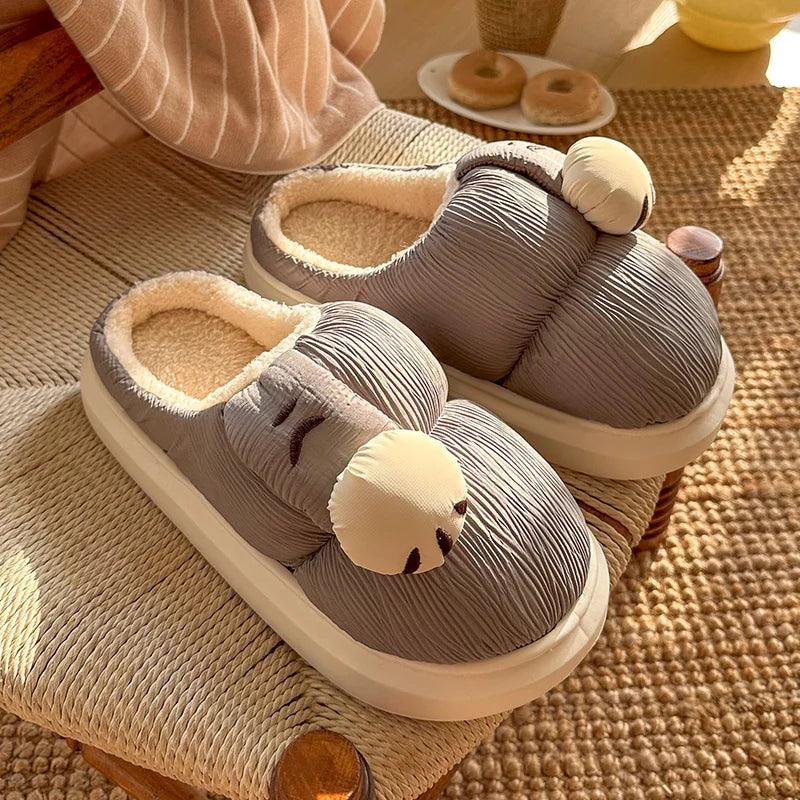 Fashion Winter Slippers for Women | Soft Sole Non-Slip Cotton Slides - Dhavinci