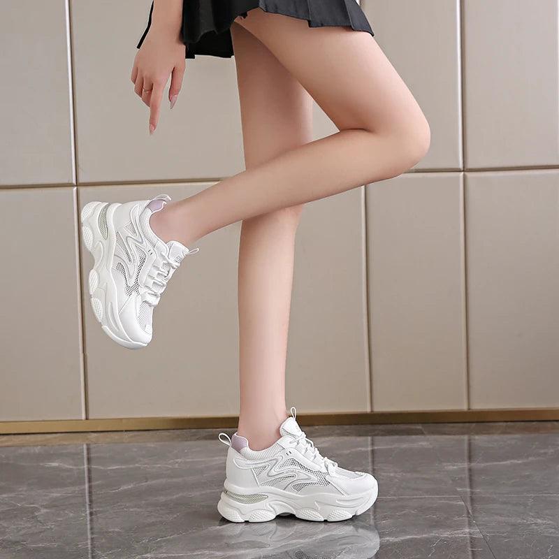 Breathable Mesh Platform Sneakers for Women | Non-Slip Sports Shoes - Dhavinci