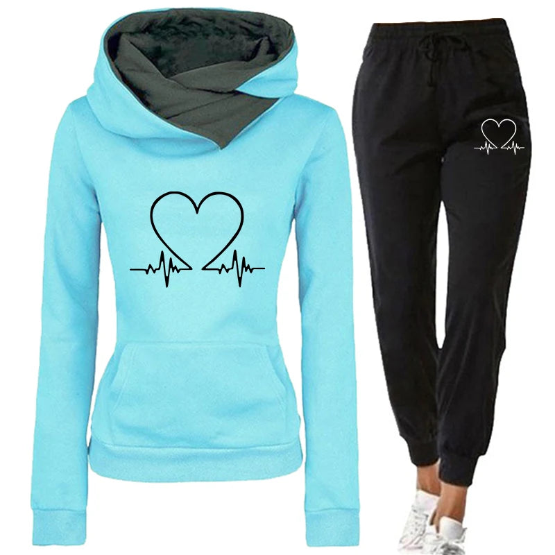 Women's Winter Tracksuit | Hoodie & Pants Pullover Sweatshirt Set - Dhavinci