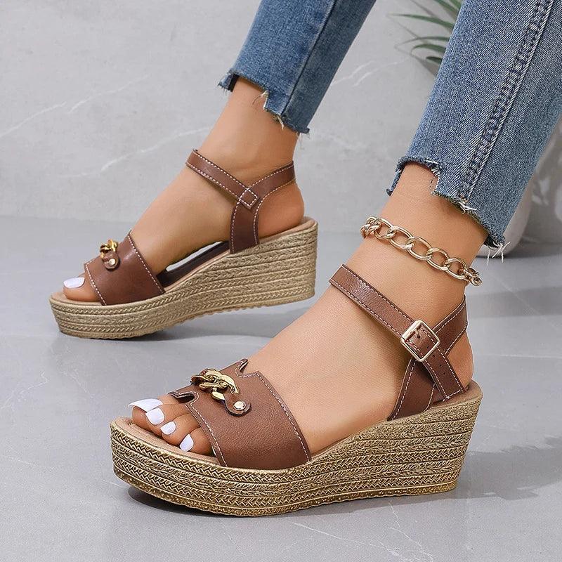 Fashion Chunky Platform Sandals | Women's Wedge Gladiator Shoes - Dhavinci