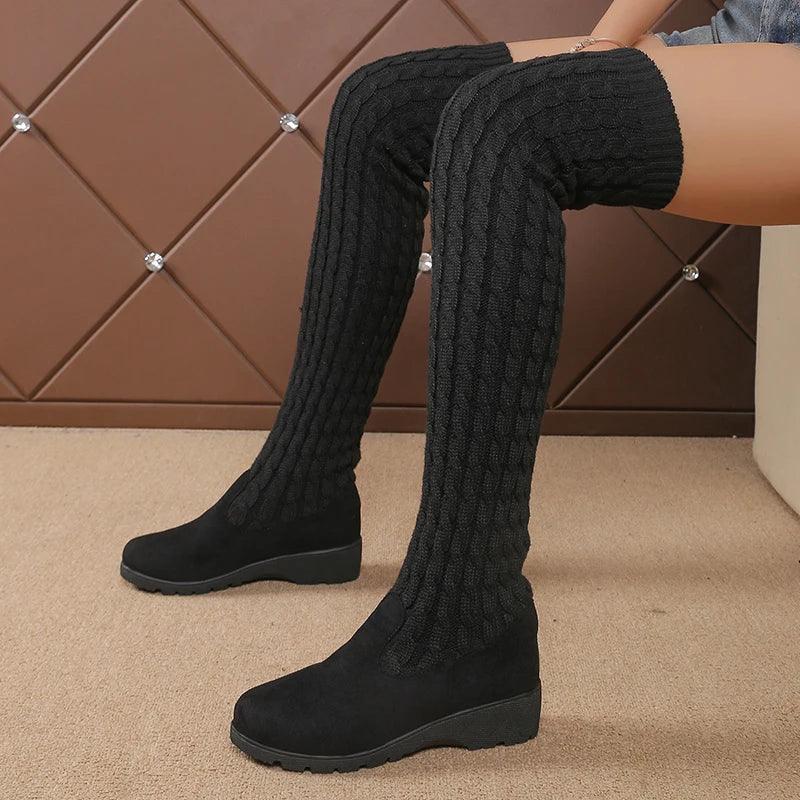 Sexy Slim Fit Over-the-Knee Boots for Women | Autumn Winter Thigh-High - Dhavinci