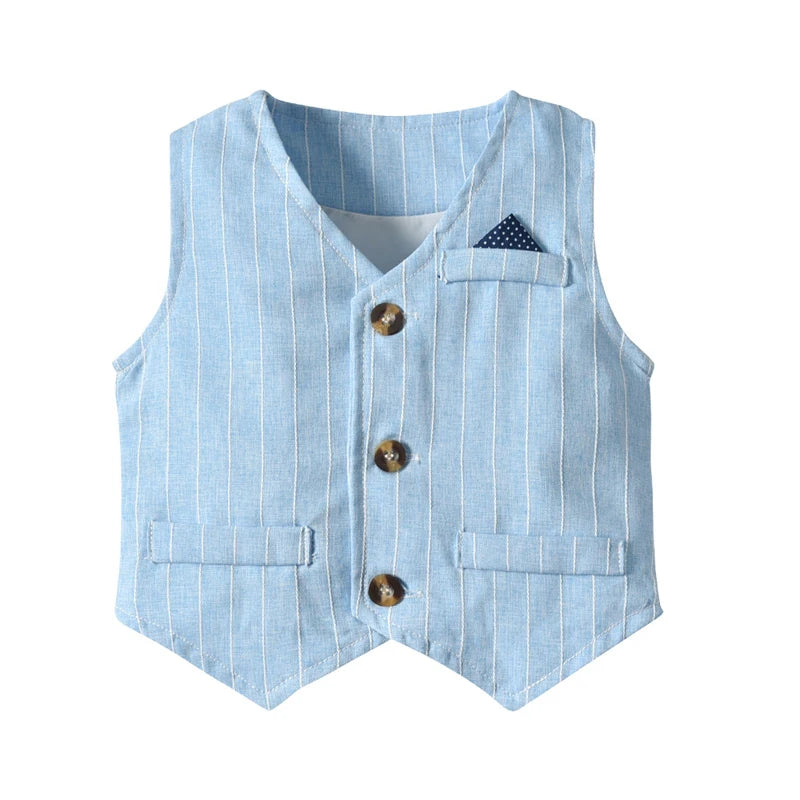 4-Piece Baby Boy Clothing Set | Autumn Infant Tops, Vest & Overalls