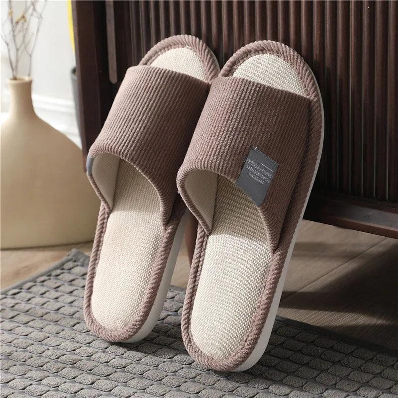 Light Linen Slippers for Women | Soft Bottom Anti-Slip Hemp Slides - Dhavinci