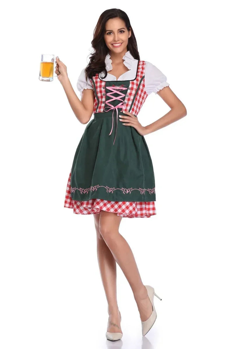 Women Adult Bavaria Oktoberfest Dress Waitress Maid Dress Man Dirndl Lederhosen Beer Carnival Party Outfit Fancy Dress - Dhavinci