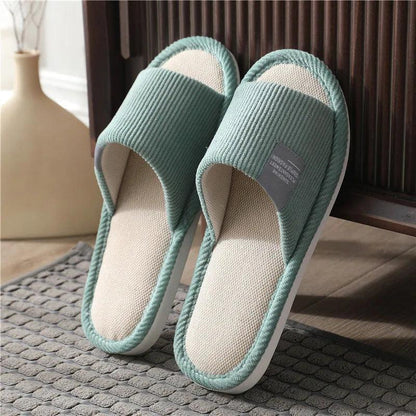 Light Linen Slippers for Women | Soft Bottom Anti-Slip Hemp Slides - Dhavinci