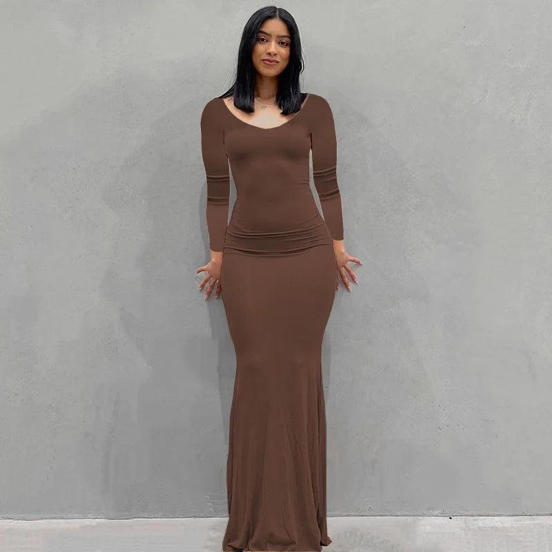 Sexy Spaghetti Strap Maxi Dress | Women’s Y2K Bodycon Dress - Dhavinci