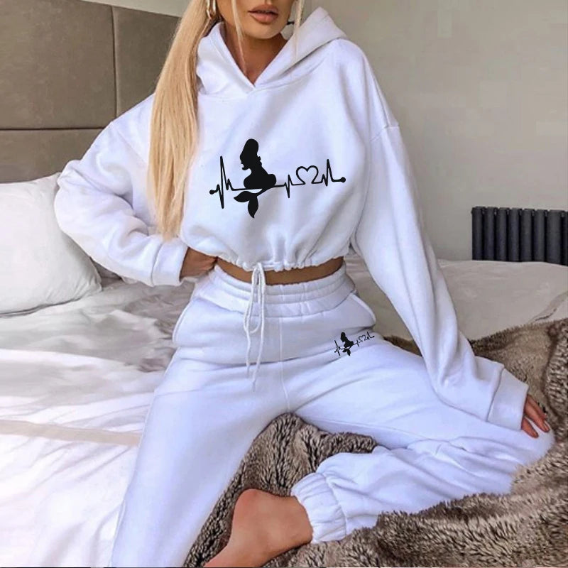 Women's Drawstring Tracksuit | Casual 2-Piece Hoodie Set 2025