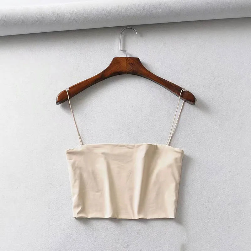 Summer Women's Crop Top | Sexy Elastic Cotton Camisole - Dhavinci