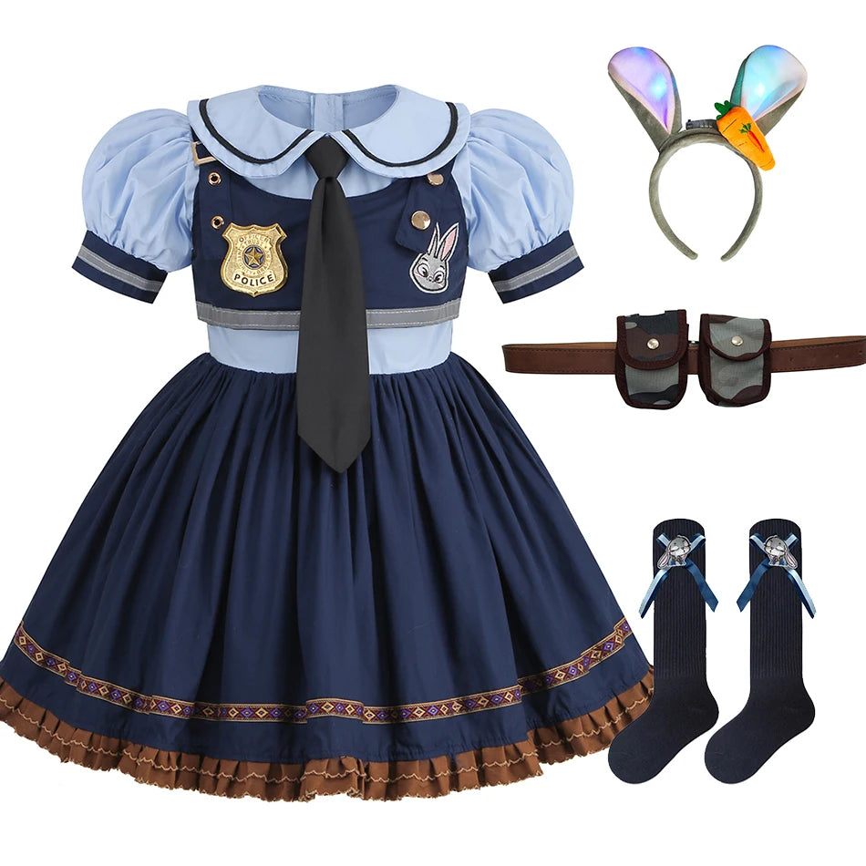 Zoo Rabbit Judy Cosplay Costume | Police Woman Halloween Dress - Dhavinci