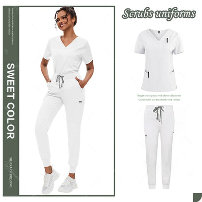 Hot Sale Anti Wrinkle Scrubs Workwear Washable Soft Fabric Nurse Hospital Uniforms Medical Scrubs Top Pants Jogger Scrubs Sets - Dhavinci