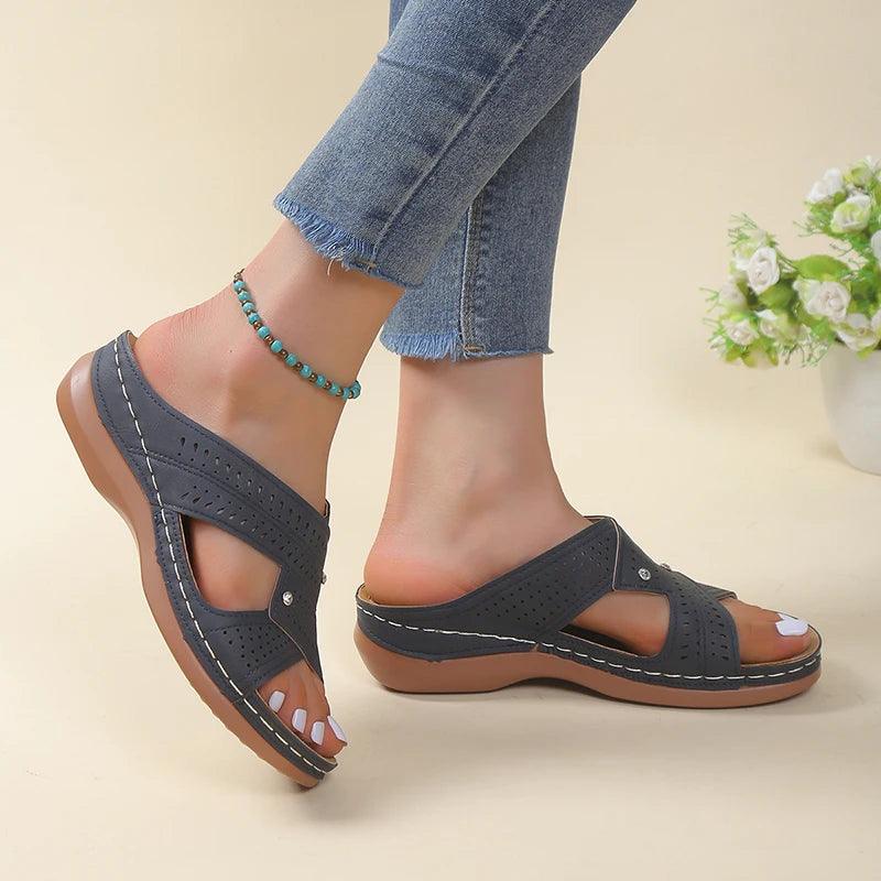 Women's Soft Platform Slippers | Casual Non-Slip Slides - Dhavinci