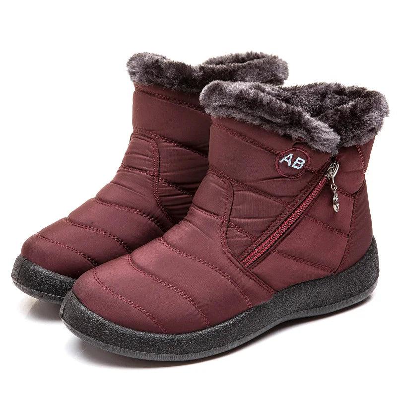 Thick Plush Snow Boots - Waterproof Winter Ankle Boots for Women - Dhavinci