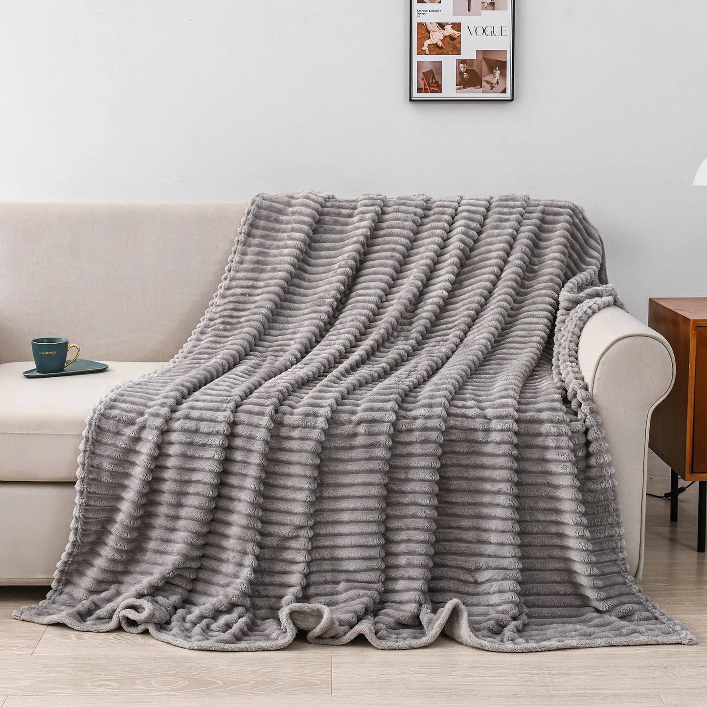 Soft Flannel Throw Blanket | Cozy Solid Color Blanket - Dhavinci