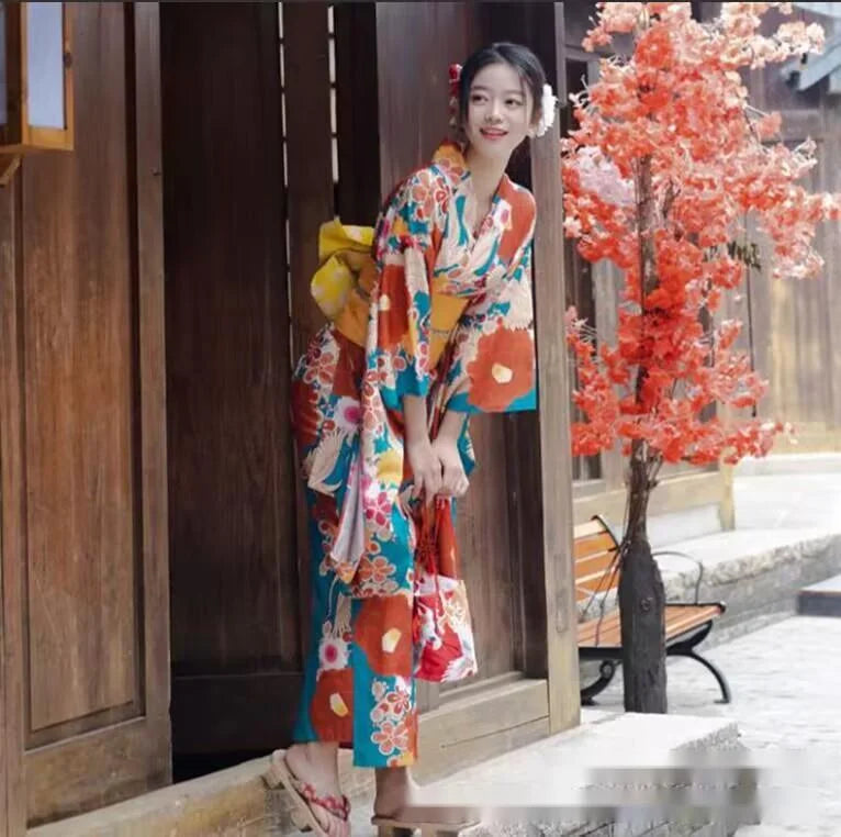 New kimono women Japanese improved kimono yukata lovely girl travel photo clothing - Dhavinci