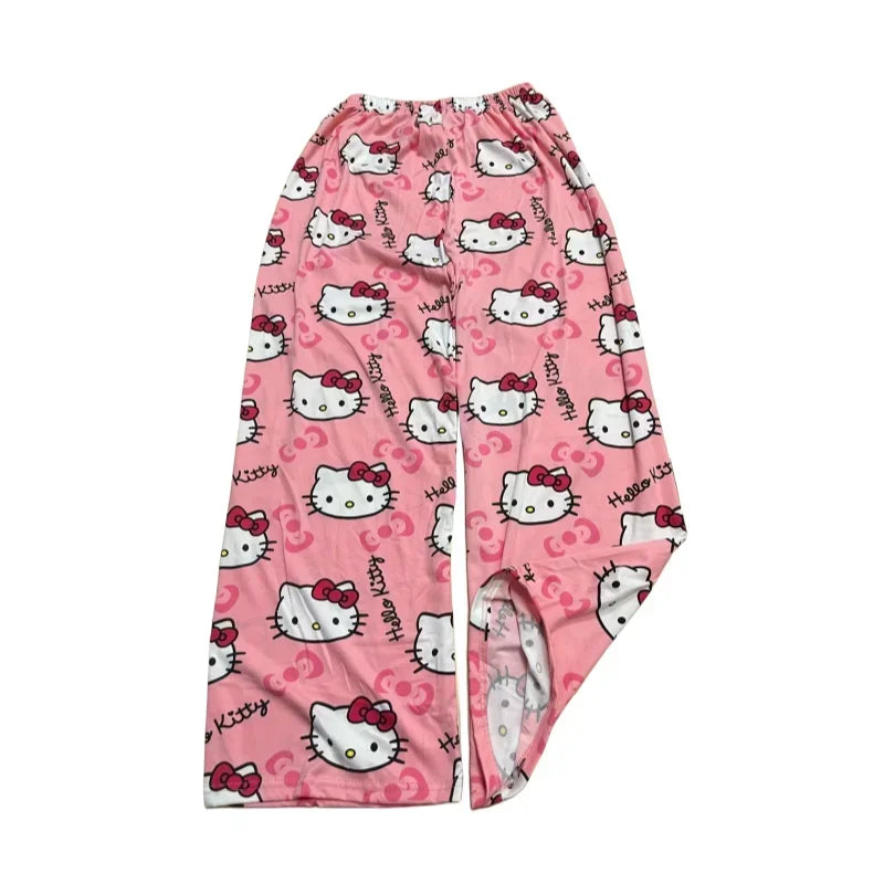 Hello Kitty Cotton Loose Summer Style Ladies Pajama Pants Pyjama Trousers Women Men Cartoon Sleep Bottoms Lounge Wear Girl Sleep - Dhavinci