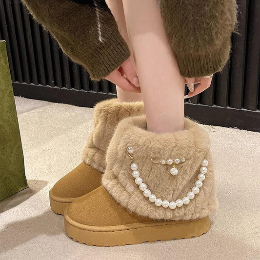 Luxury Faux Fur Snow Boots for Women | Warm, Stylish & Non-Slip - Dhavinci