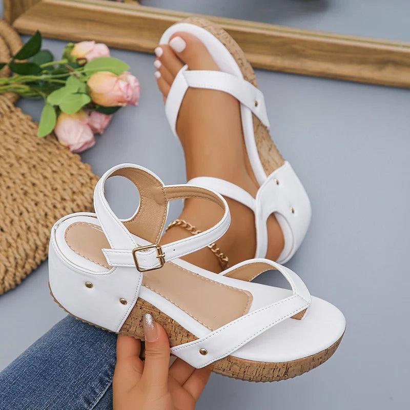 Women’s Clip Toe Wedge Sandals - Summer Gladiator Style - Dhavinci