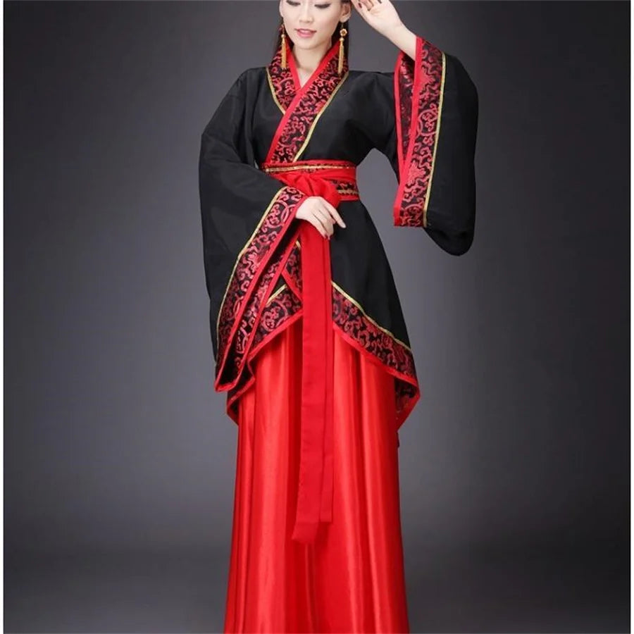 Long Sleeves Hanfu Long Dress Patchwork Ancient Style Chinese Traditional Costumes Performance Skirt Cheongsam Chinese Tang Suit - Dhavinci