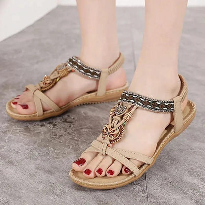 Bohemian Crystal Sandals for Women - Non-Slip Summer Style - Dhavinci