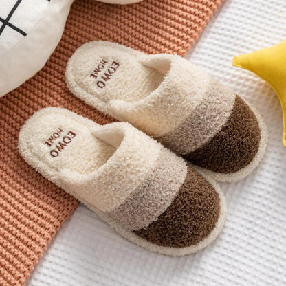 Cozy Mix Color Plush Slippers for Couples | Non-Slip Indoor Comfort - Dhavinci