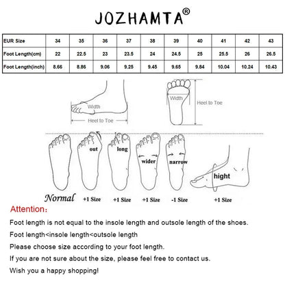 JOZHAMTA Size 34-43 Women Ankle Boots Real Leather Thick High Heel Shoes Fall Winter 2025 Casual Office Lady Dress Short Booties - Dhavinci