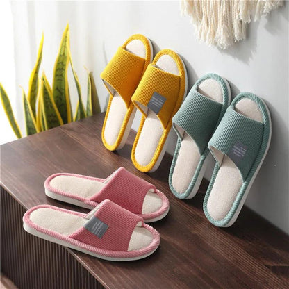 Light Linen Slippers for Women | Soft Bottom Anti-Slip Hemp Slides - Dhavinci