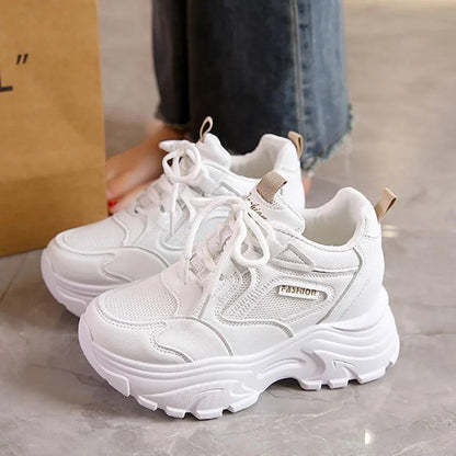 Chunky Platform Sneakers for Women | Breathable Mesh Autumn Sports Shoes - Dhavinci