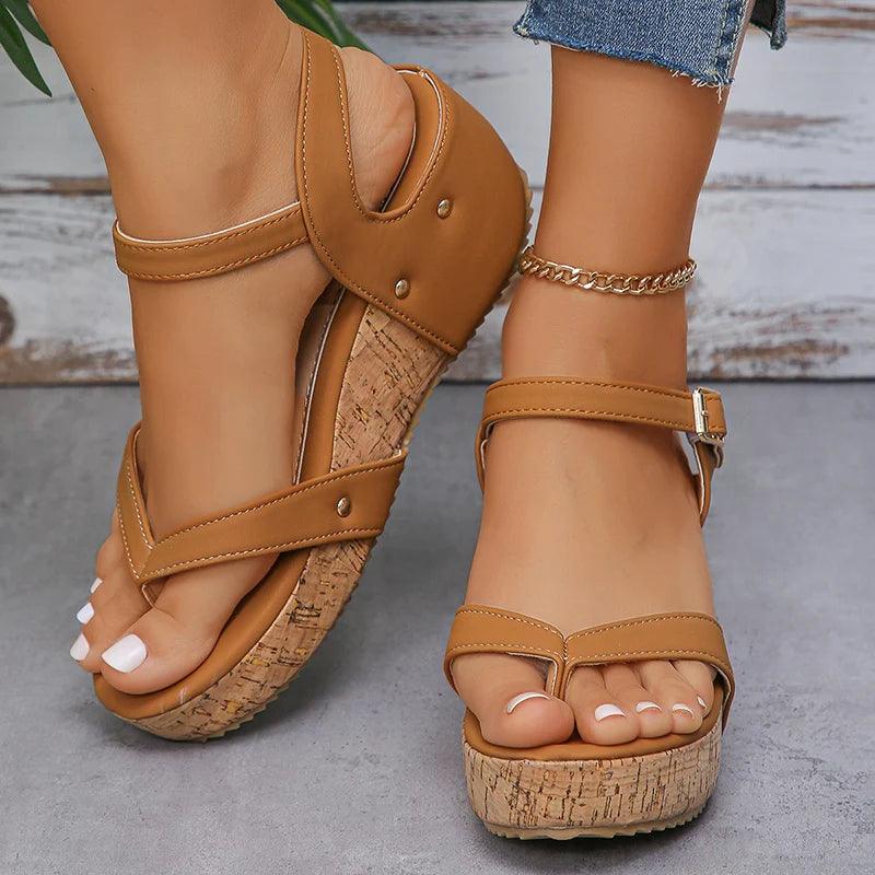 Women’s Clip Toe Wedge Sandals - Summer Gladiator Style - Dhavinci