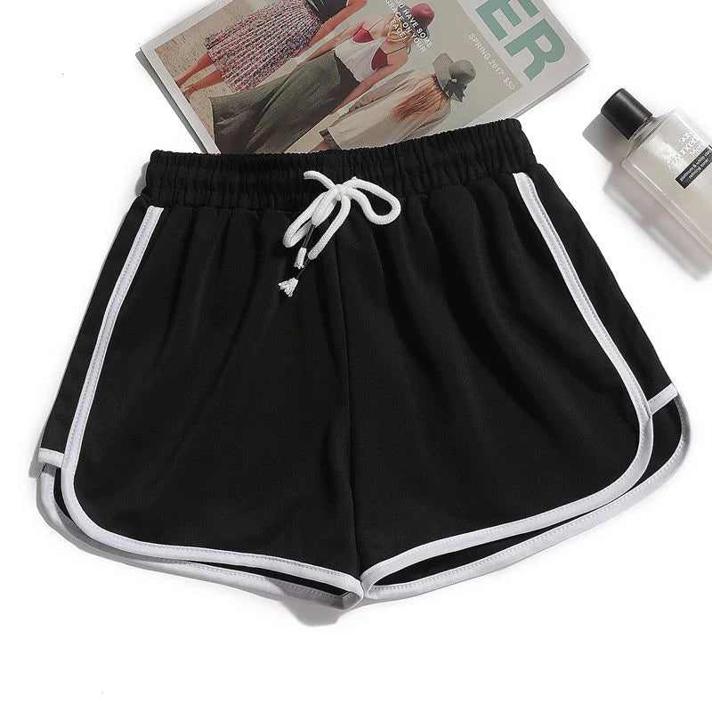 Summer Casual Women Shorts Stripe Sports High Waist Loose Female Mini Shorts Korean Sweet Elastic Waist Ladies Wide Leg Shorts - Dhavinci