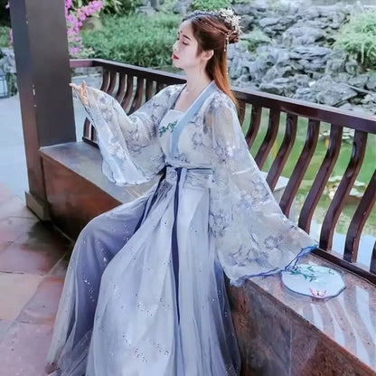 Traditional Flower Hanfu Dress | Women’s Tang Dynasty Costume - Dhavinci