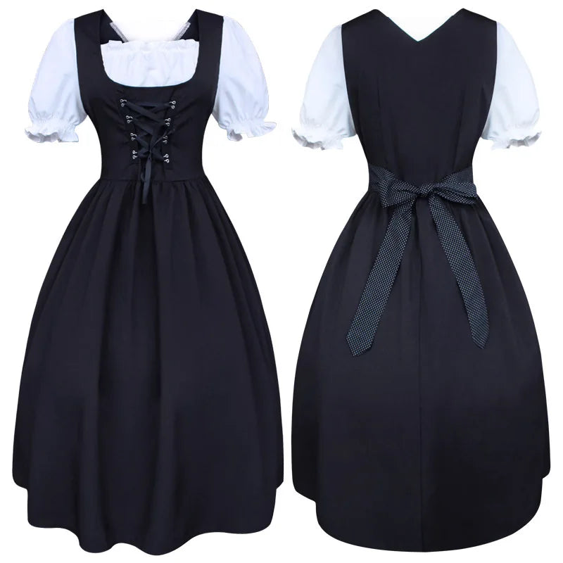 Women’s Medieval Dirndl Dress | Oktoberfest Bavarian Cosplay Costume - Dhavinci